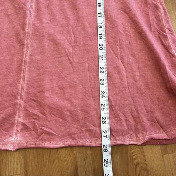 Soft Surroundings Women's Top Size L Dusty Pink V Neck Bell Cuff Mineral Wash - Picture 13 of 13